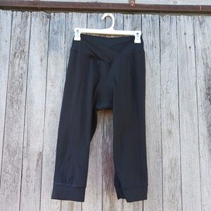 Sheila Moon Padded Cycling Pants Leggings Womens Sz M Black Crossover Ca…